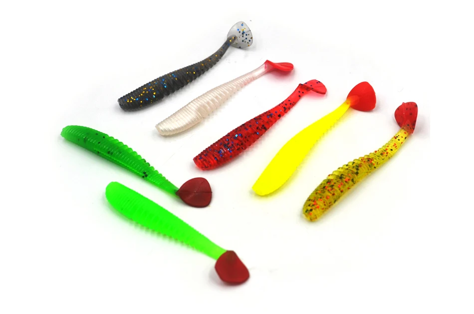MNFT-SEÑUELOS Swimbait de cola de paleta, gusanos de goma, cebo de lubina, aparejos de pesca blandos, 10 Uds. - imagen 5