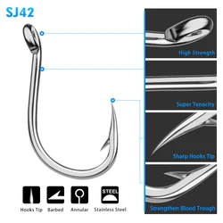 PROBEROS SJ42 Jigging Anzuelo Inoxidable 1/0-13/0 para marino