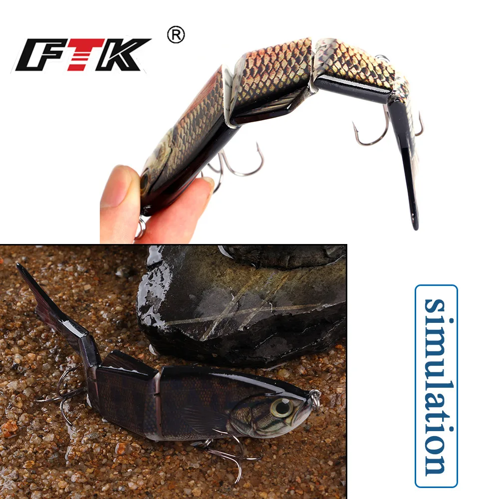 FTK-señuelo de pesca duro de 4 segmentos, pececillo, 36g, 15cm, Swimbait multiarticulado, cebo Artificial para pesca, Wobblers de lubina - imagen 3