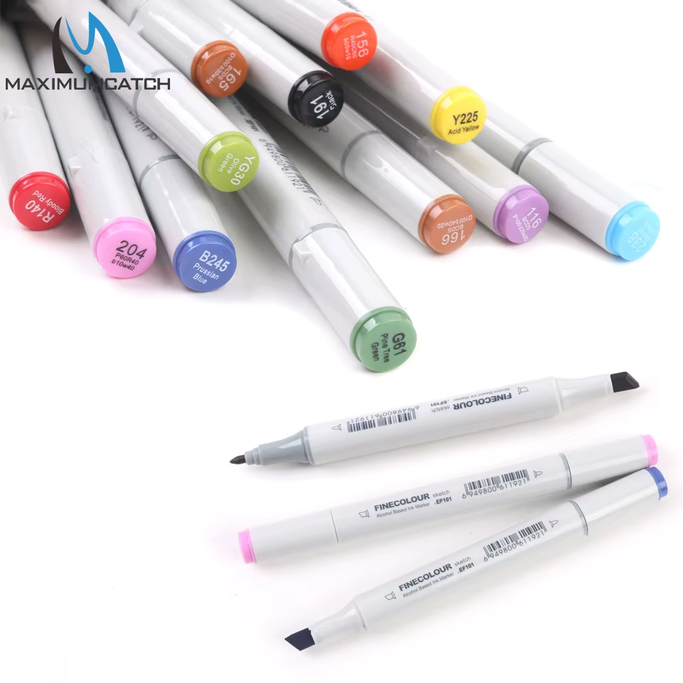 Maximumcatch-marcador de atado de moscas, resistente al agua, doble cabezal, resistente a los rayos UV, 12 colores - imagen 3