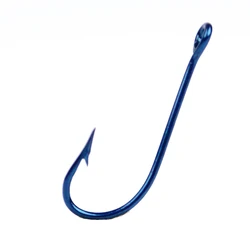 NGB Anzuelo de pesca inox con púas, anillo y ojo grande azul para mar