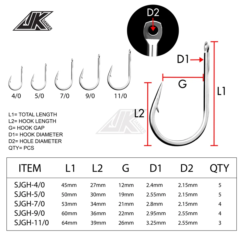 Anzuelos JK 4X – Acero japonés para slow jigging de altura - imagen 4