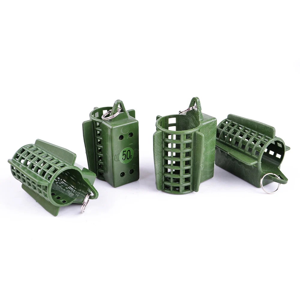 FISH KING 1 Uds 60G 70G 80G jaula de cebo de plástico carpa trampa para pesca cesta alimentador soporte jaula de alambre accesorios para anzuelos - imagen 2