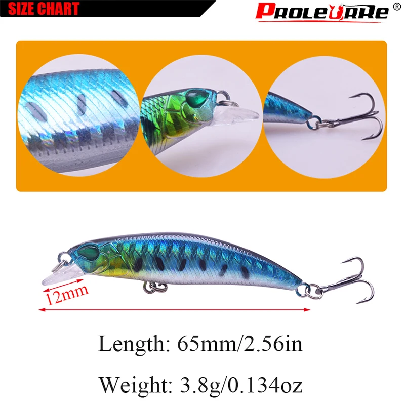Señuelo Kit de Señuelos de Pesca con forma de pececillo Isca Crankbait, conjunto de anzuelos de Pesca con aparejos de Pesca, 65mm, 3,8g, 5 unids/lote - imagen 2
