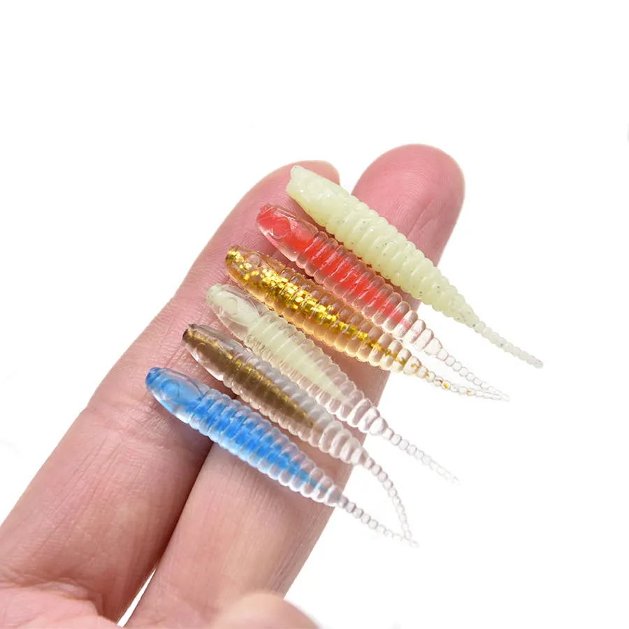 Cebos de señuelo para pesca de raíz, bolsa de 4cm, 0,37g, transparente, suave, para peces pequeños, 10 unidades - imagen 2