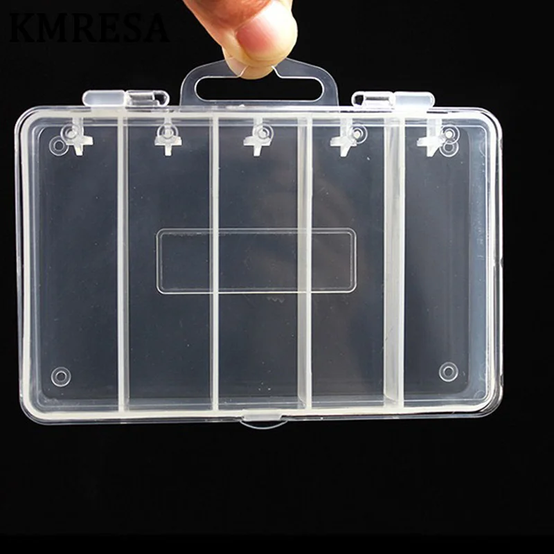 KMRESA 5 compartimentos caja de almacenamiento cebos de Pesca con mosca cuchara gancho cebo aparejos enchufe caja impermeable aparejos de Pesca boxeo Pesca - imagen 5