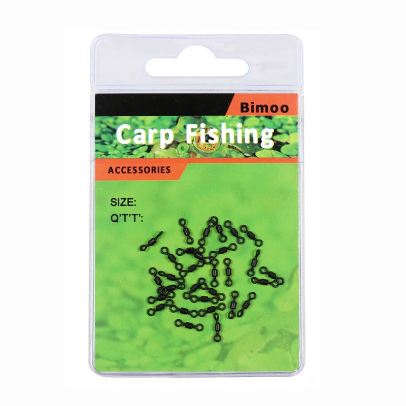 Bimoo 30 Uds. Micro aparejo de pesca de carpa giratorios para D-Rig Chod y aparejos rígidos con bisagras accesorio de Terminal de pesca negro mate - imagen 3