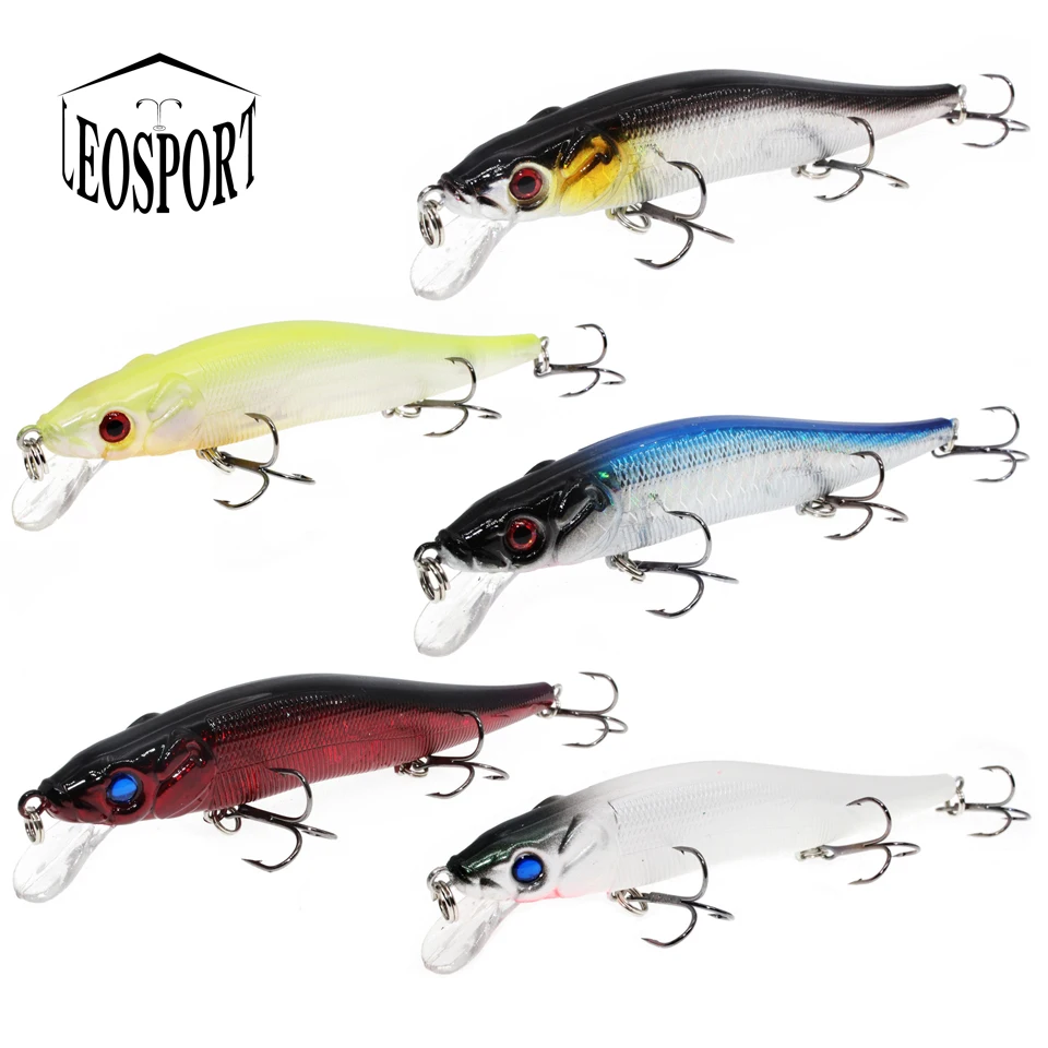 LEOSPORT-Señuelos de Pesca de 11,5 cm/14,5g, cebos duros, 5 colores disponibles, modelos de pececillos de plástico, aparejos de pesca al por mayor, 1 ud.
