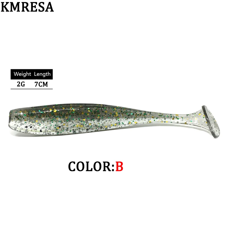 Señuelos de Pesca Wobbler de 7cm, cebo suave de silicona, fácil de limpiar, doble Color, carpa Artificial, lubina, olor a pescado, 6 uds. - imagen 3