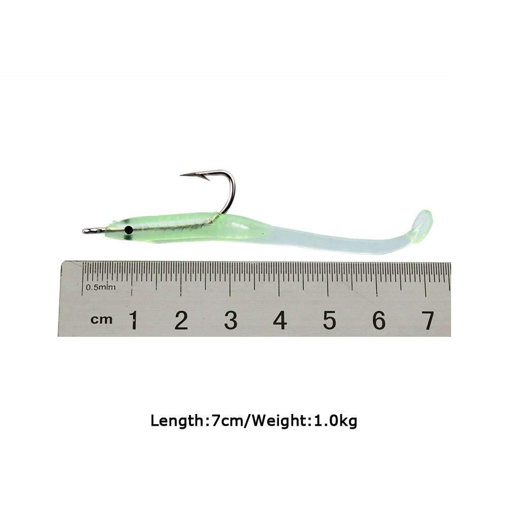 Goture-señuelo de pesca suave, Accesorio luminoso de silicona para pesca de agua dulce y salada, aparejos de pesca, 20 Uds./Set