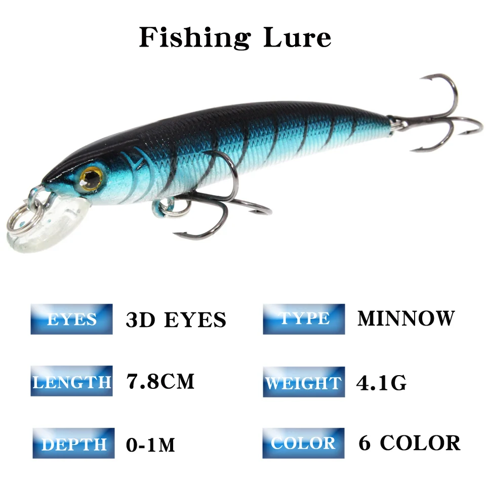 Wobblers flotantes de Pesca, cebos Crankbait láser, ojos 3d, Topwater de plástico - imagen 3