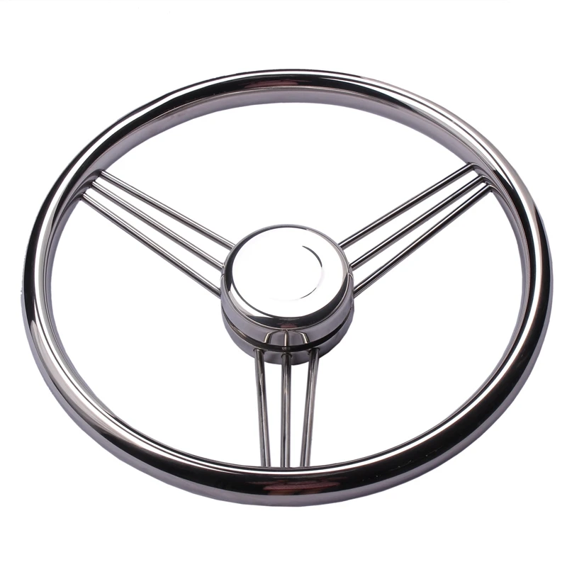 Volante moleteado de acero inoxidable 9 radios 13.5" para yate