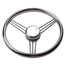 Volante moleteado de acero inoxidable 9 radios 13.5" para yate