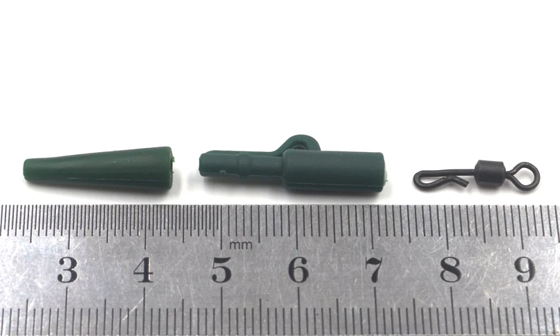 MNFT 100 juegos/bolsa pesca de carpa gomas suaves tubo de cola tubos de goma Clips de plomo de seguridad cambio rápido Snap giratorio en forma de Q - imagen 5