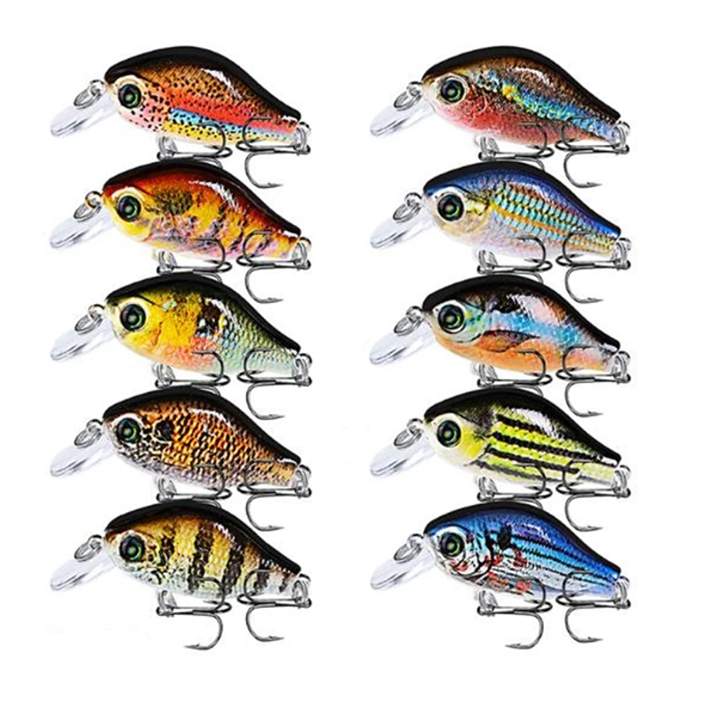 Señuelos de Pesca Crankbait, 5,2 cm, 8,5g, ojos 3D flotantes, cebo duro de plástico Artificial de calidad, aparejos de pesca, Lucio, Wobblers, 1 ud. - imagen 4
