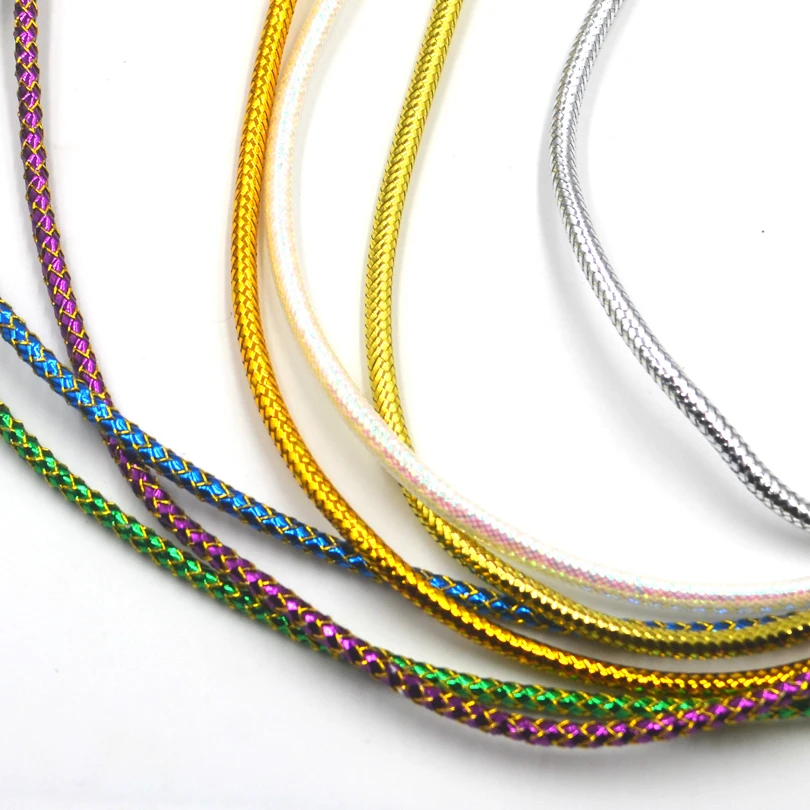 MNFT-cable de Mylar holográfico Mraided, tubos de 3,5mm y 3mm para materiales de atado de moscas y peces, con relleno de líneas blancas, 2 paquetes (4m en Total) - imagen 2