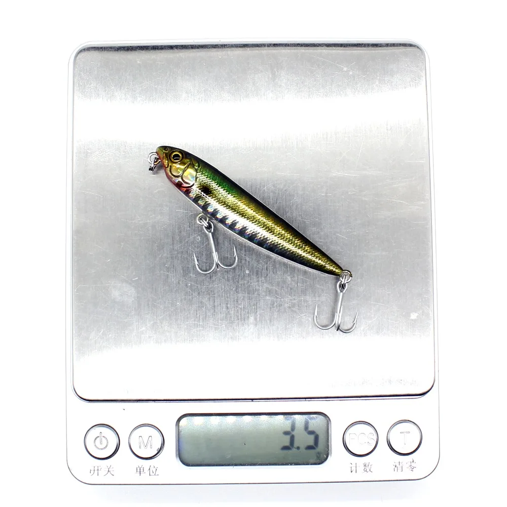 AOCLU Topwater Wobbler 60mm 105mm lápiz caminar el perro cebo duro Popper Stick señuelo de pesca lubina agua dulce salada 10 # Ganchos VMC - imagen 2