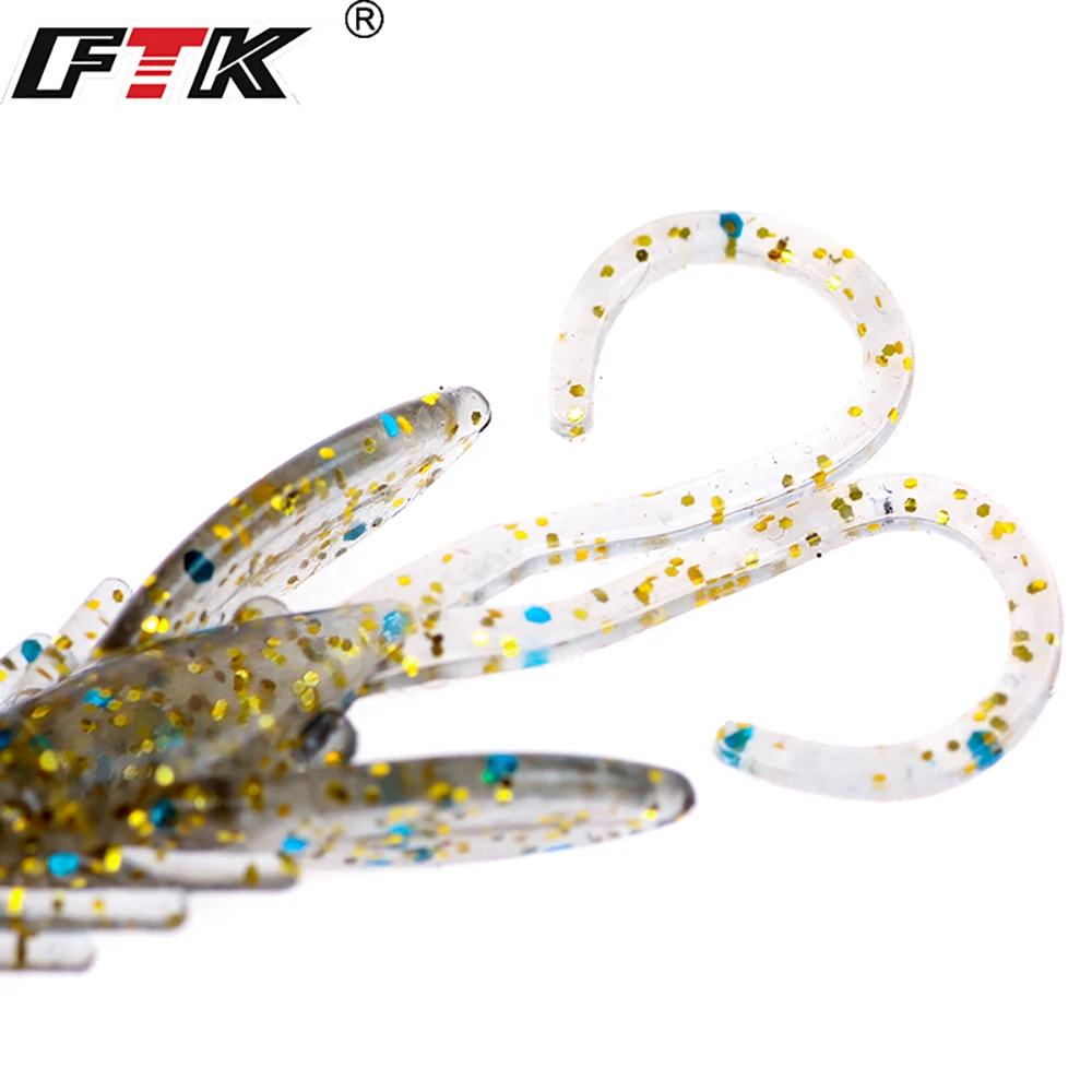 FTK 20 piezas Señuelos de Pesca Shad gusano insecto cebos 4CM Wobbler señuelo cebo silicona gusano cuerpo Swimbait lubina flotante - imagen 3