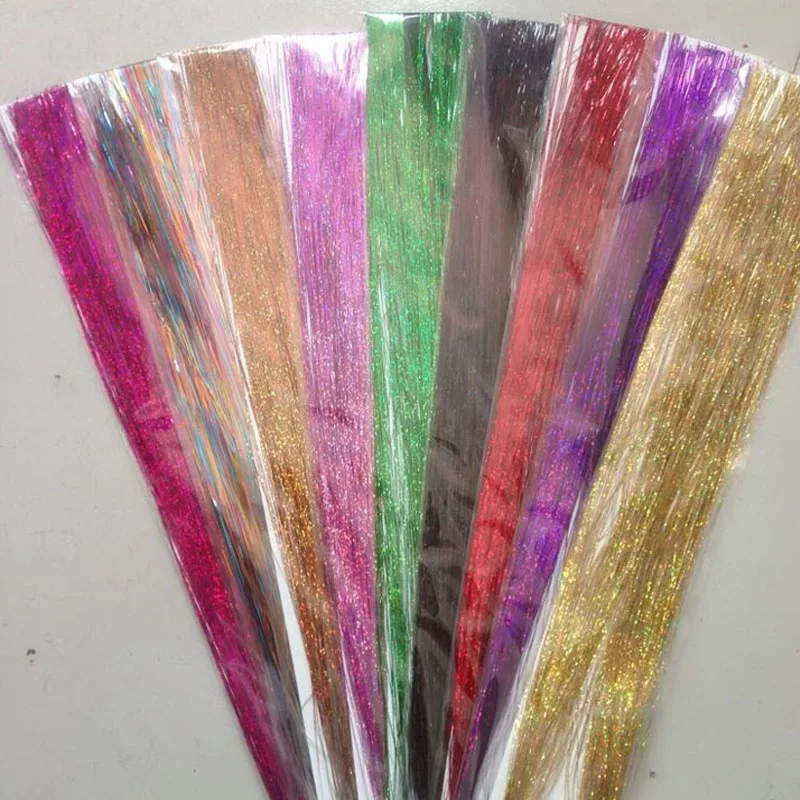 Oropel plano brillante para pesca con mosca, 10 paquetes, 10 colores surtidos - imagen 3