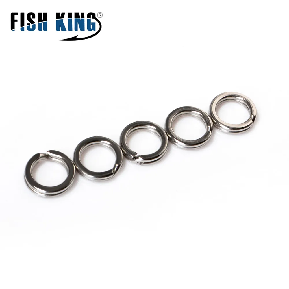 FISH KING-Anillo de pesca de acero inoxidable, Clip giratorio dividido, Conector de doble bucle, herramientas de accesorios para pesca de carpa, 1 paquete - imagen 5