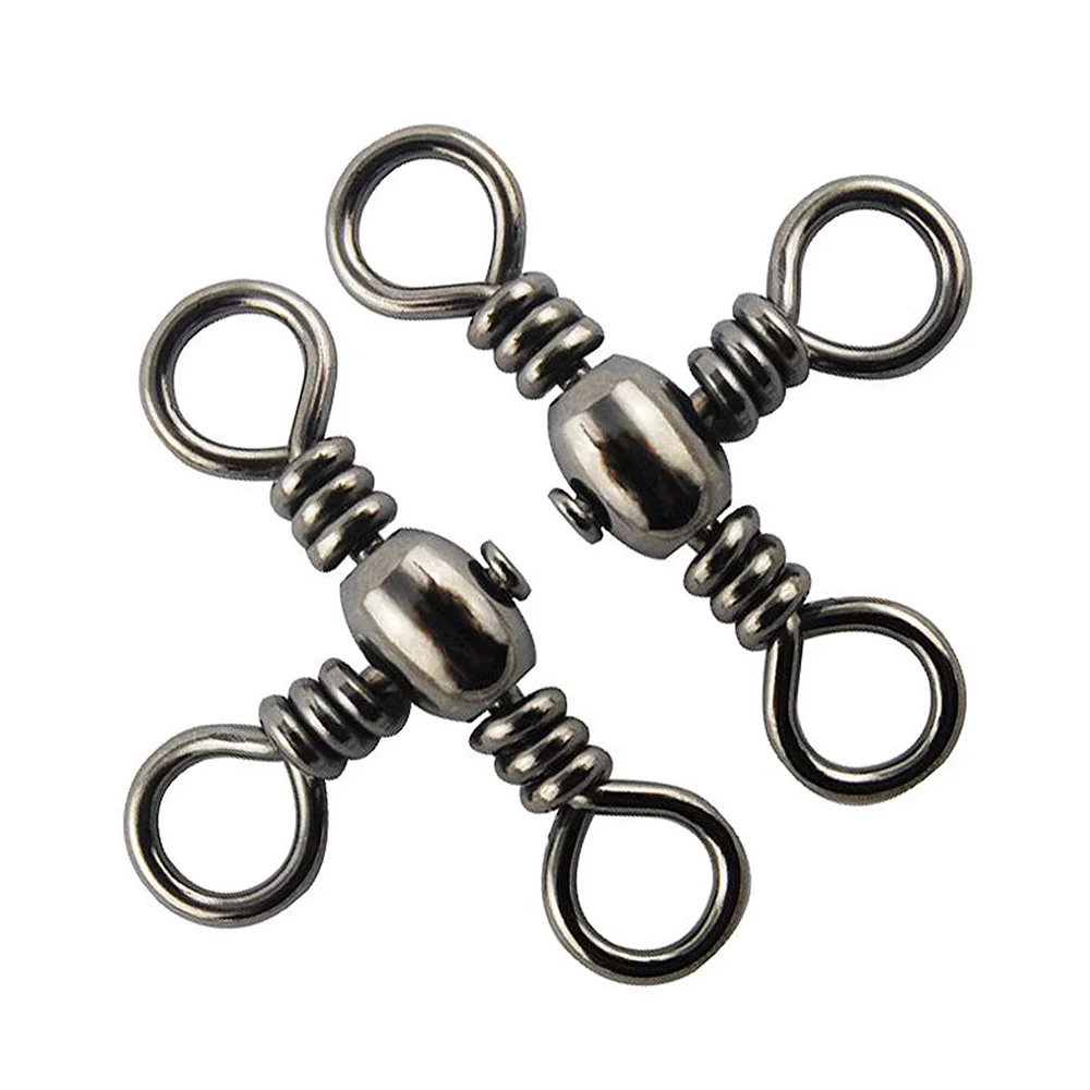 Juego de conectores de señuelos duros con caja, 120 unidades, línea cruzada de barril de 3 vías con anillo sólido - imagen 3