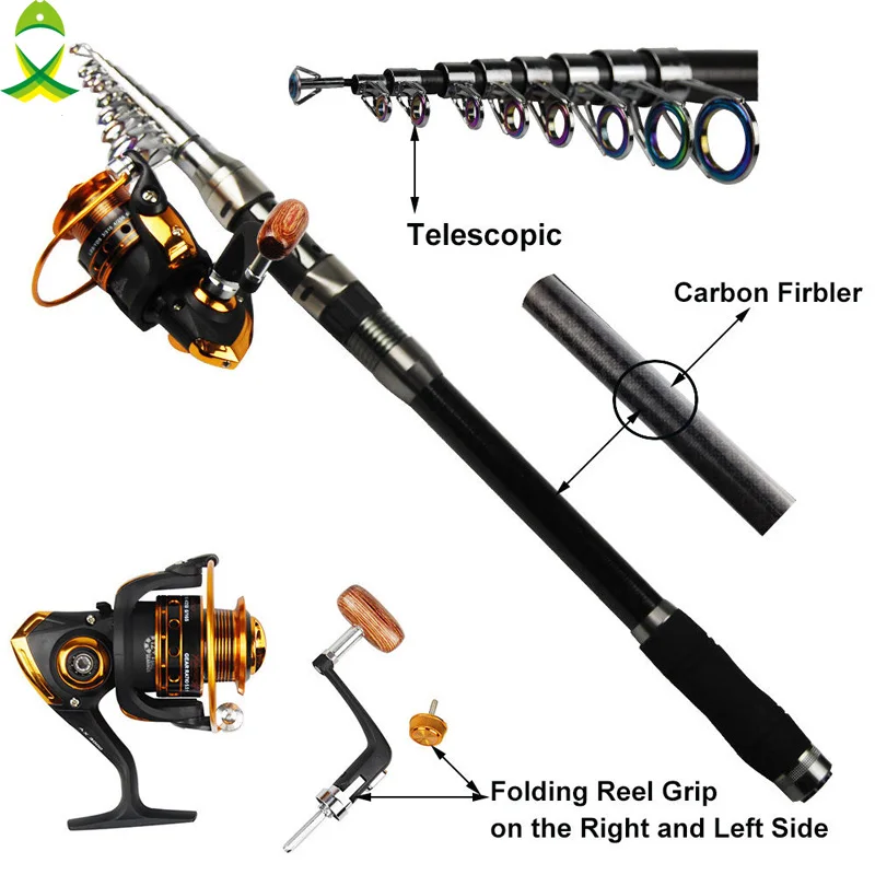 JSM-Kit completo de caña de pescar telescópica, Set de carrete giratorio, gran oferta, 2,1 M/2,4 M/2,7 M/3,0 M/3,6 M - imagen 2
