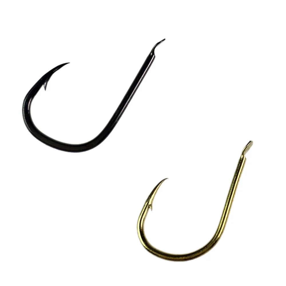 THKFISH 500 Uds anzuelos de pesca anchos dorados agua dulce acero alto en carbono sin ojo anzuelo de púas para señuelos blandos # 3- # 12 mini gancho - imagen 2