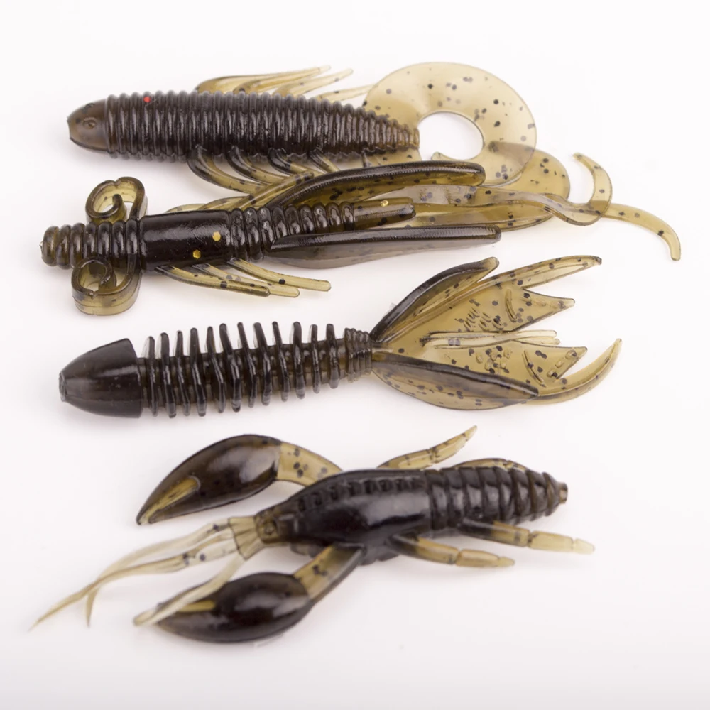 Señuelo de Pesca de Mar suave de 4 piezas, aparejos de pesca de carpa, anzuelo giratorio wobbler, kit de pesca de goma, cebo de silicona, proteína, gusano suave, camarón - imagen 3