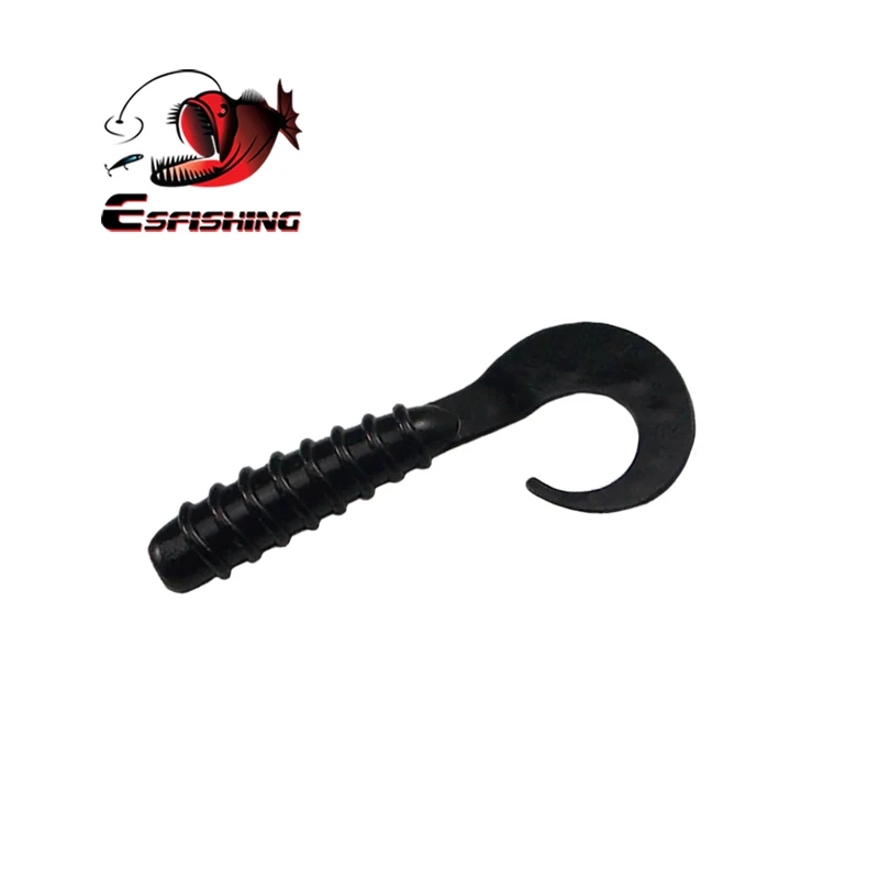 ESFISHING-cebo de plástico blando, bobina de cola Sigle Grub, 55m, 10 Uds., cebo Artificial de silicona, aparejos de Pesca de carpa - imagen 3
