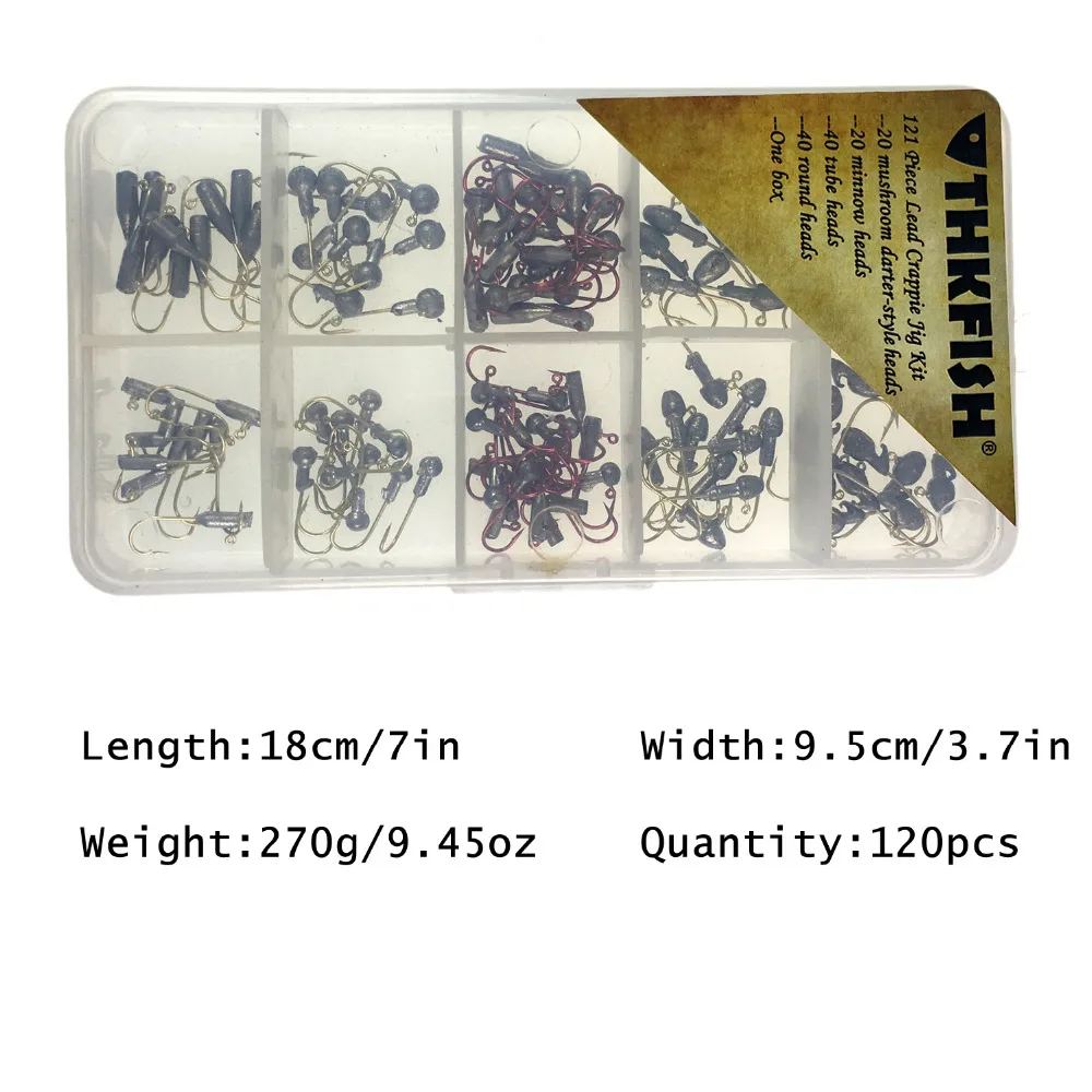 THKFISH 120 Uds anzuelos con cabeza de plantilla 1g-3g anzuelo de pesca con cabeza de anzuelo de acero al carbono anzuelos de púas para pesca en hielo de invierno agua dulce y salada - imagen 4