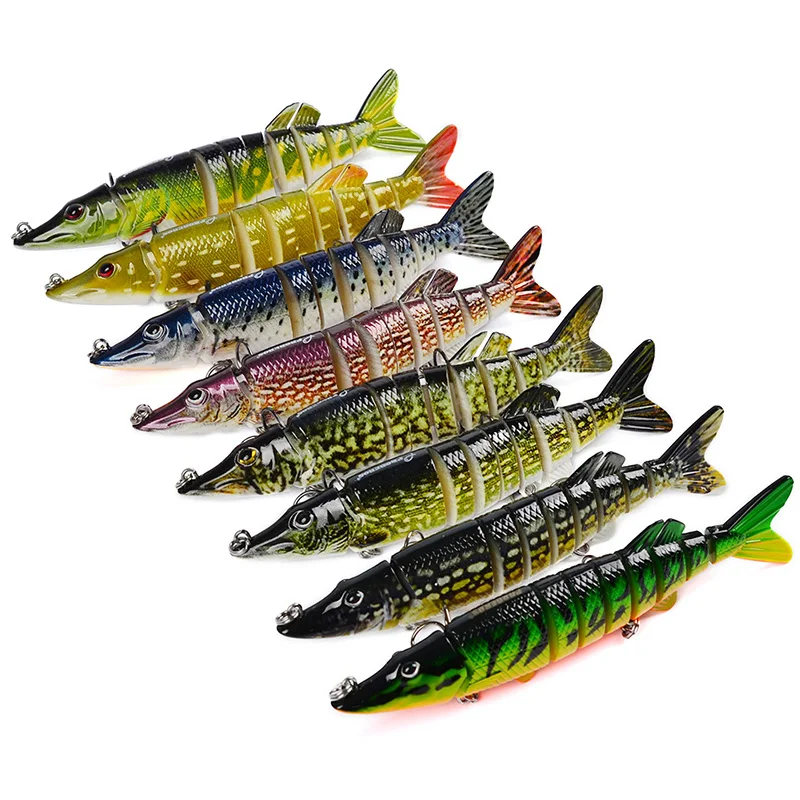 Señuelo de pesca Swimbait Pike Wobblers, 1 paquete de 9 segmentos, 12,5 cm, 20g, Crankbait, cebo duro Multi articulado, Isca Artificial - imagen 2