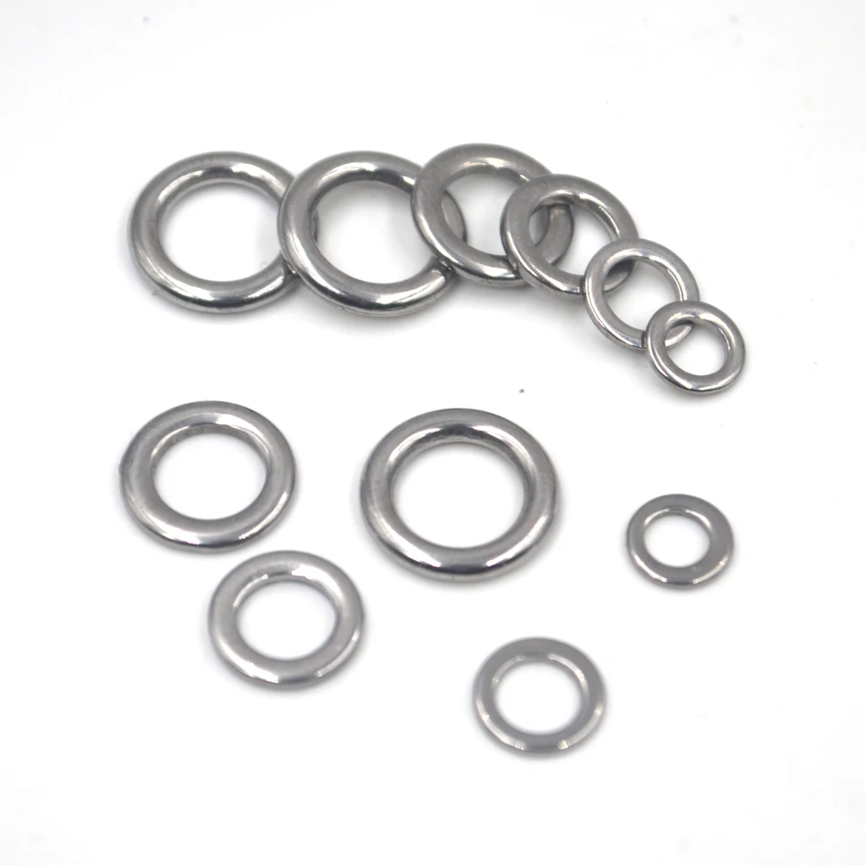 MNFT 30 Uds anillos sólidos de acero inoxidable de alta resistencia anillo de señuelo de pesca accesorios de pesca componentes de señuelo personalizados - imagen 3