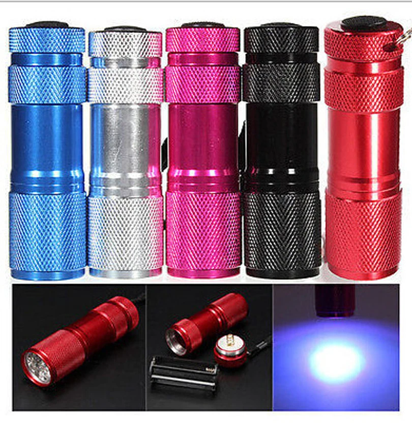 MNFT-Mini lámpara de luz ultravioleta portátil, linterna de 9 LED para atado de moscas, zumbador, ninfa, pegamento UV, curado, fabricación de moscas de pesca - imagen 4