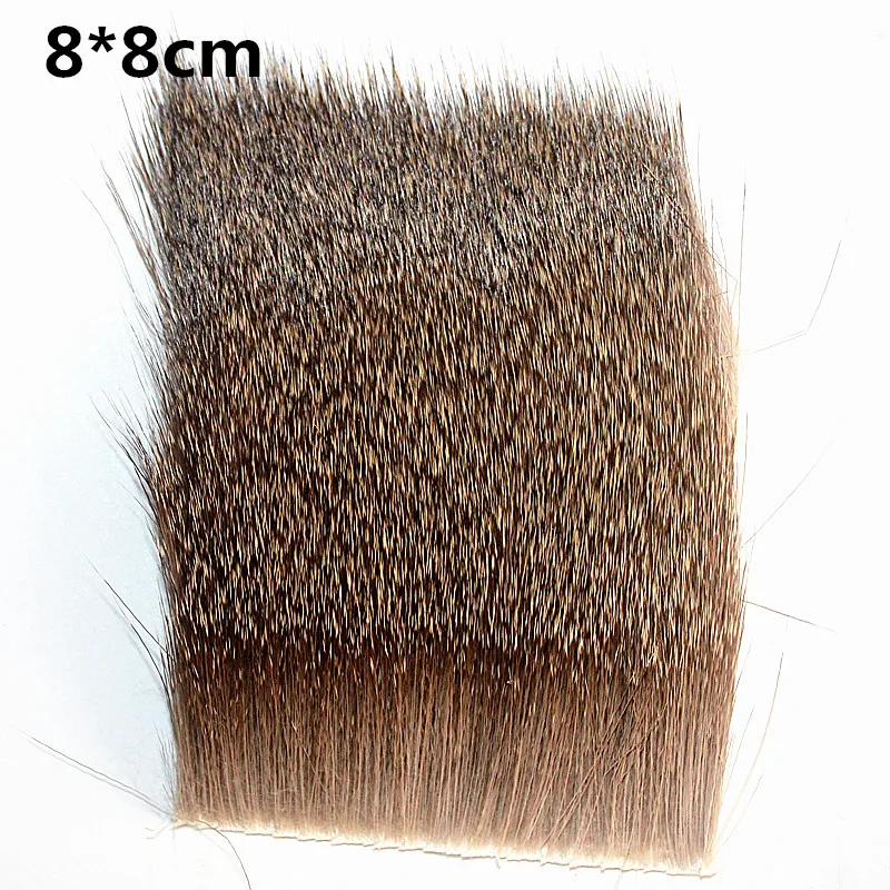 KKWEZVA parche de pelo de ciervo corporal, tolva estimuladora de Caddis, Material de atado de moscas secas flotantes, ala de atado de moscas de pesca, Color Natural, 8x8cm - imagen 4