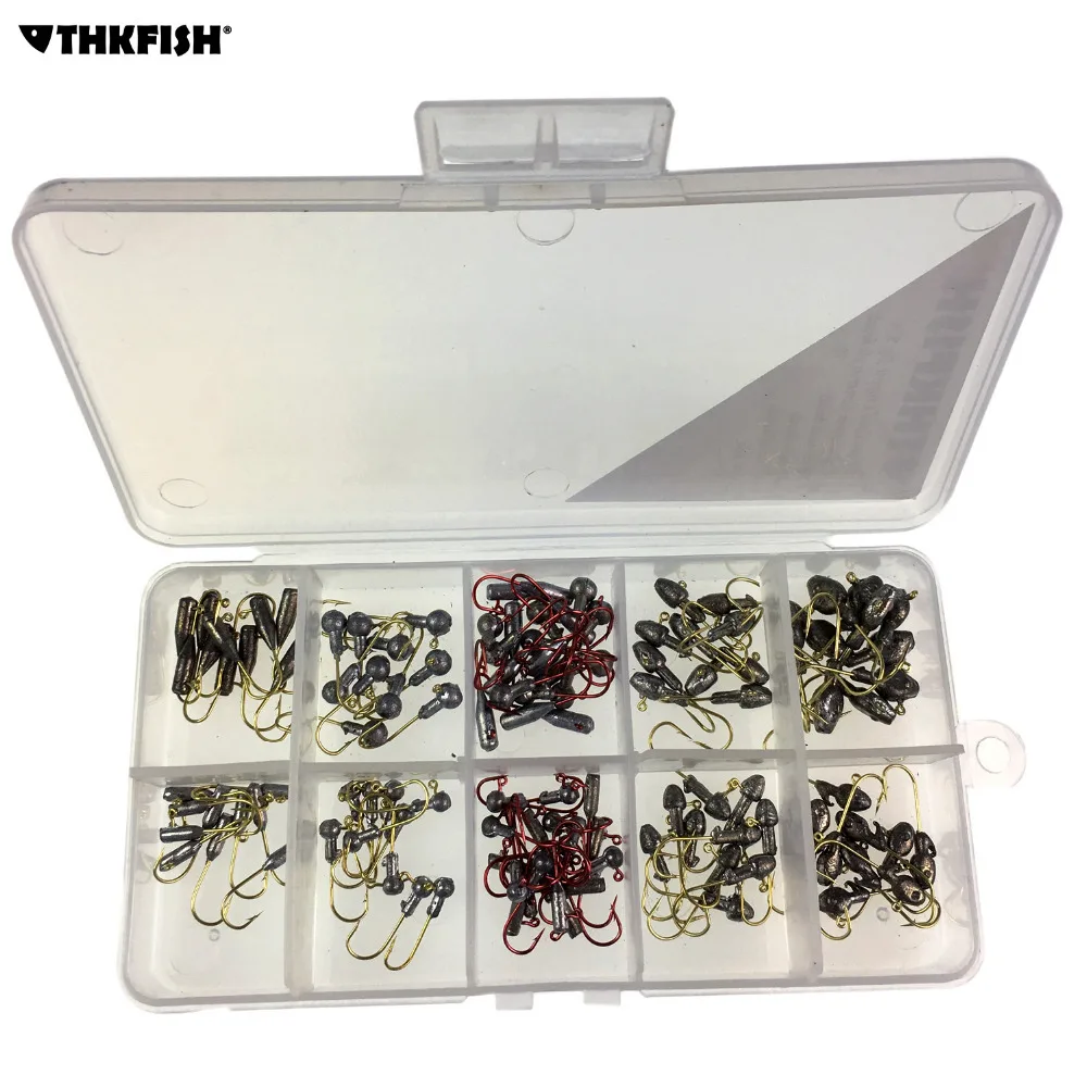 THKFISH 120 Uds anzuelos con cabeza de plantilla 1g-3g anzuelo de pesca con cabeza de anzuelo de acero al carbono anzuelos de púas para pesca en hielo de invierno agua dulce y salada - imagen 5