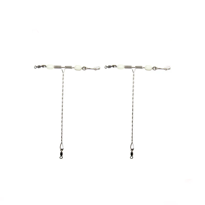 Brazos de alambre inoxidable con cuentas luminosas, accesorio de aparejo de pesca giratorio, Snap en forma de T, tamaño de Balance de rama de 12cm, 50 Uds. - imagen 2