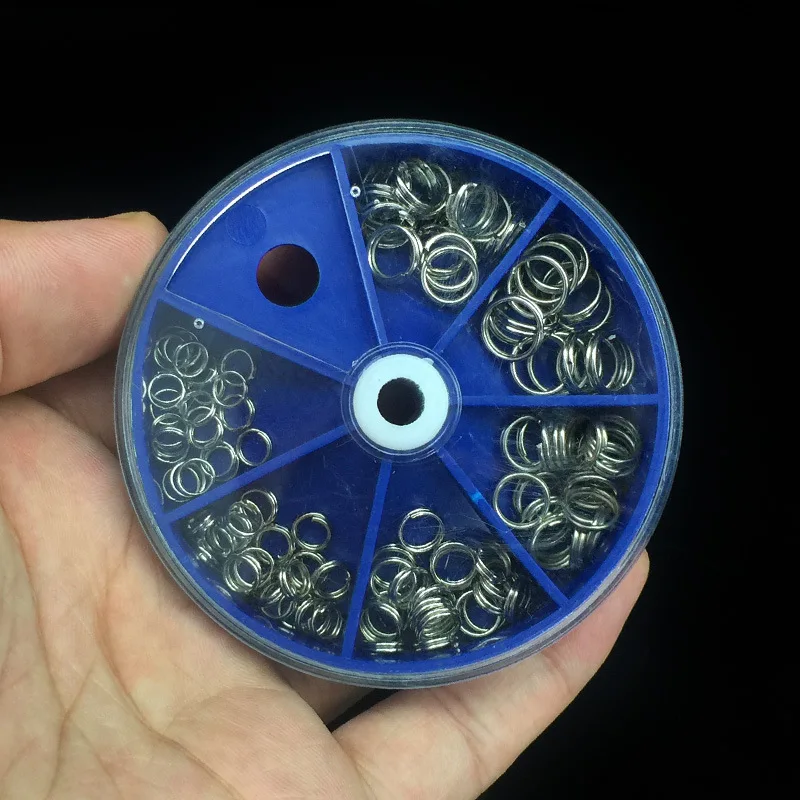 Accesorios para aparejos de pesca, conector, anillos de conexión de señuelo, acero inoxidable, tamaño completo 4-7mm, juego de 116 piezas - imagen 3