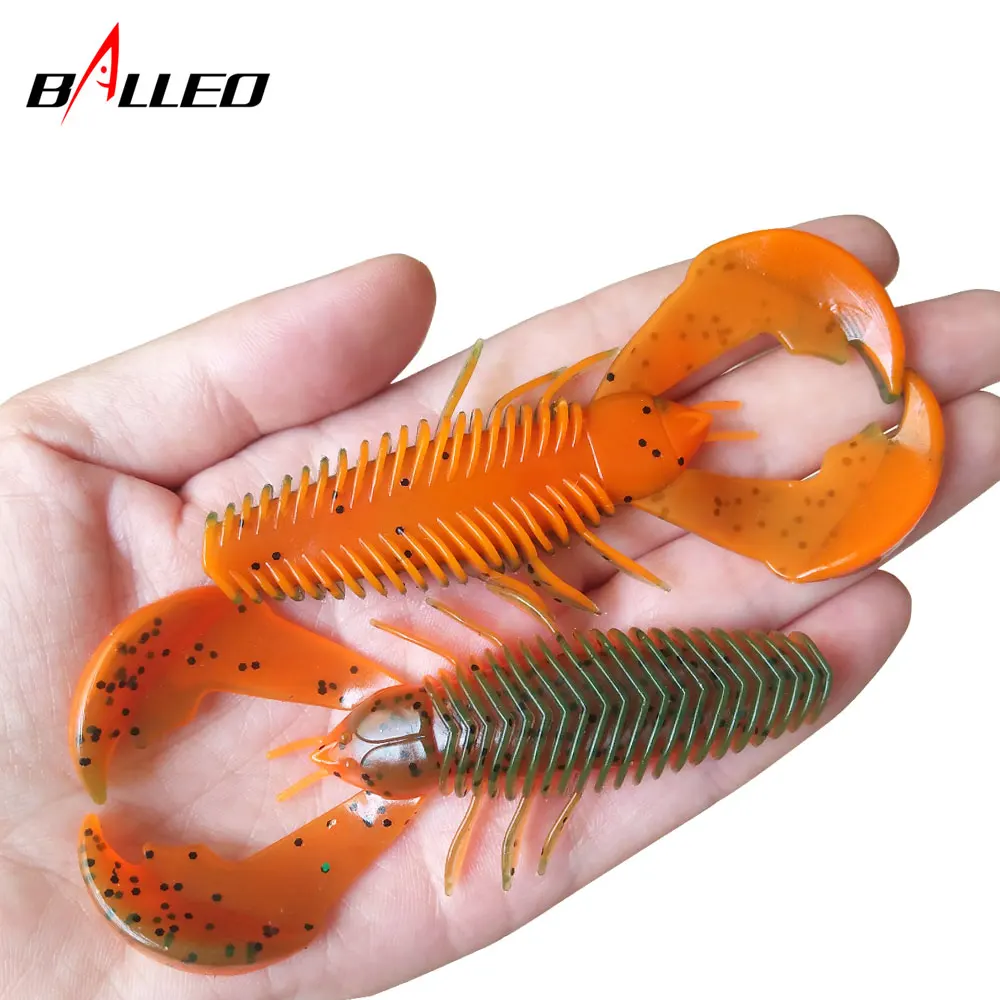Señuelos blandos de silicona para pesca de camarones, anzuelos Wobblers, aparejos de lubina, 10cm, 10,4g, 3 unidades