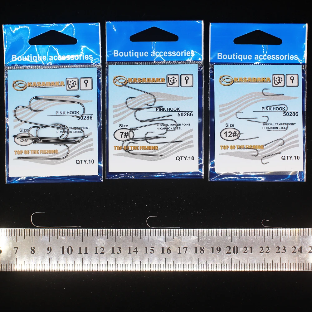 Anzuelos de Pesca de carpa de acero al carbono, plantilla de púas con agujero, accesorios de Pesca, kosadaka, 3 #-12 #, 10 unids/lote por paquete - imagen 4