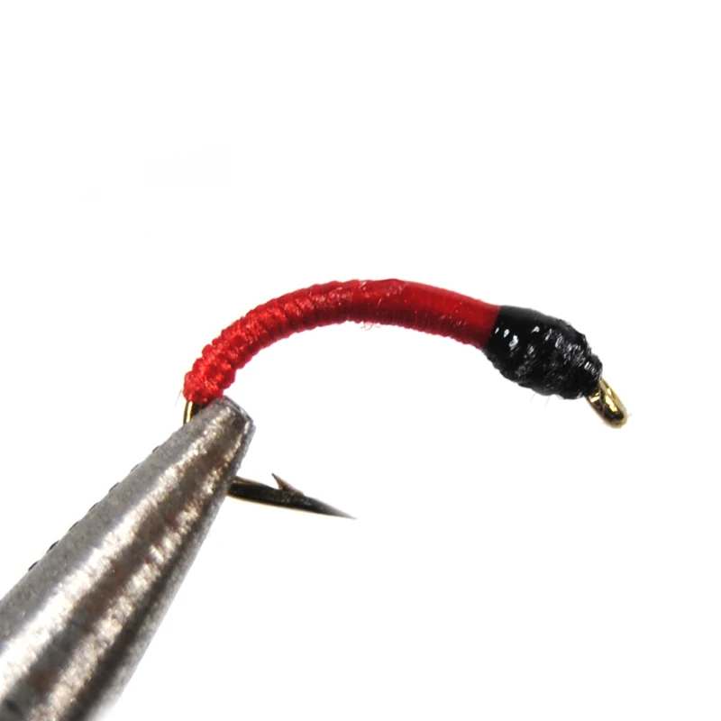 Bimoo 6 uds Larva Pan pescado mosca pez blanco azul enmalle perca pesca ninfa señuelo - imagen 3