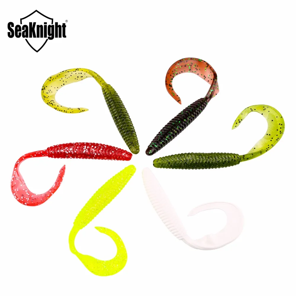 SeaKnight-señuelo de pesca SL014, 7g, 127mm, 13cm, 6 uds., señuelo falso, señuelos de silicona, gusano de cola larga individual, pesca en agua salada/agua dulce - imagen 4