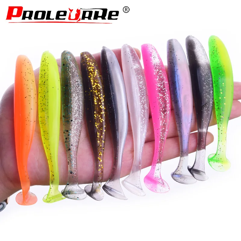 Proleurre Shad gusano cebo suave 95mm 75mm 50mm T cola Jigging Wobblers señuelo de pesca aparejos lubina Lucio aritificial silicona Swimbait - imagen 3