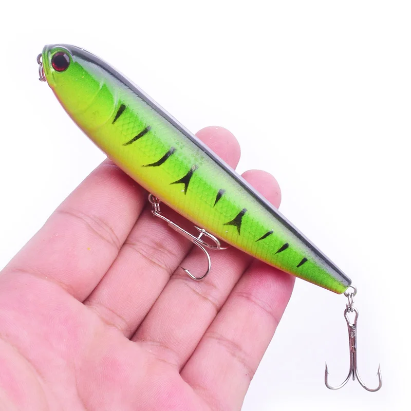 Señuelo de lápiz para pesca, cebo Artificial duro de 115mm y 16g, cebos flotantes para pececillos, aparejos de superficie de agua superior, WD-216, 1 unidad