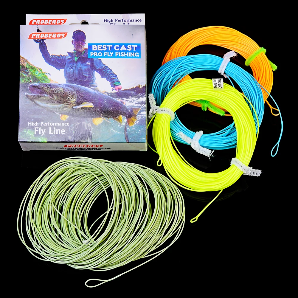 Línea de pesca con mosca flotante, hilo de pescar con mosca, Color verde musgo, naranja, amarillo, verde azulado, 100 pies de peso, WF-2F/3F/4F/5F/6F/7F/8F, 1 unidad - imagen 5