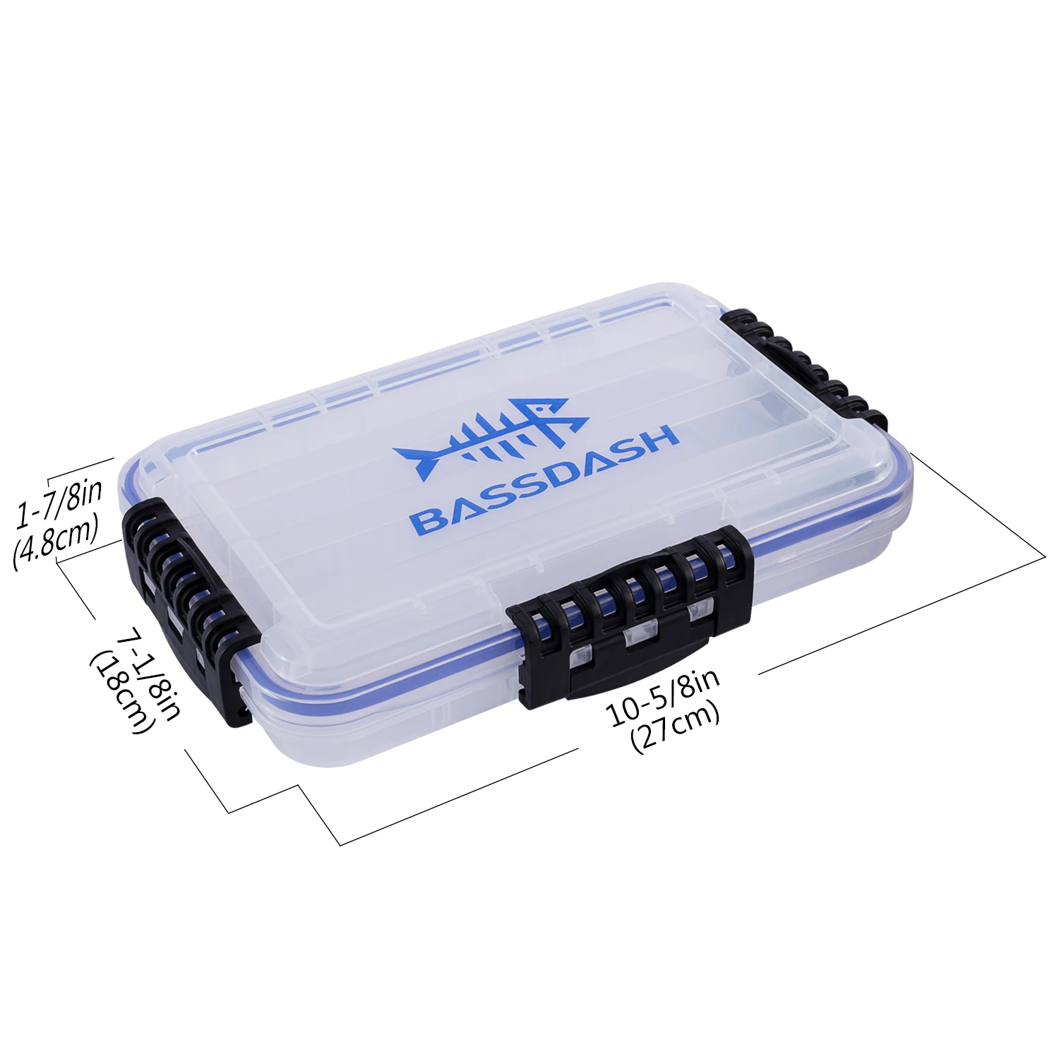 Bassdash 3600-caja de almacenamiento de aparejos de utilidad impermeable, bandeja de Señuelos de Pesca con divisores ajustables - imagen 2