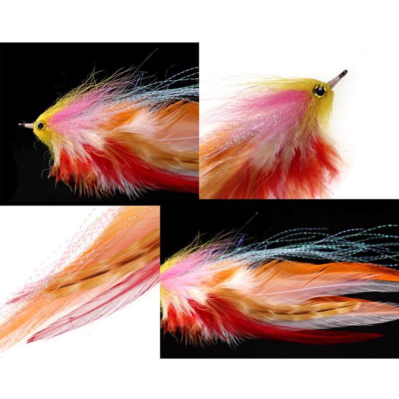 ICERIO-Señuelos de Pesca de agua salada, Salmon, Pike, Streamer, muskkie, Mosca, trucha de mar, 1/0 #