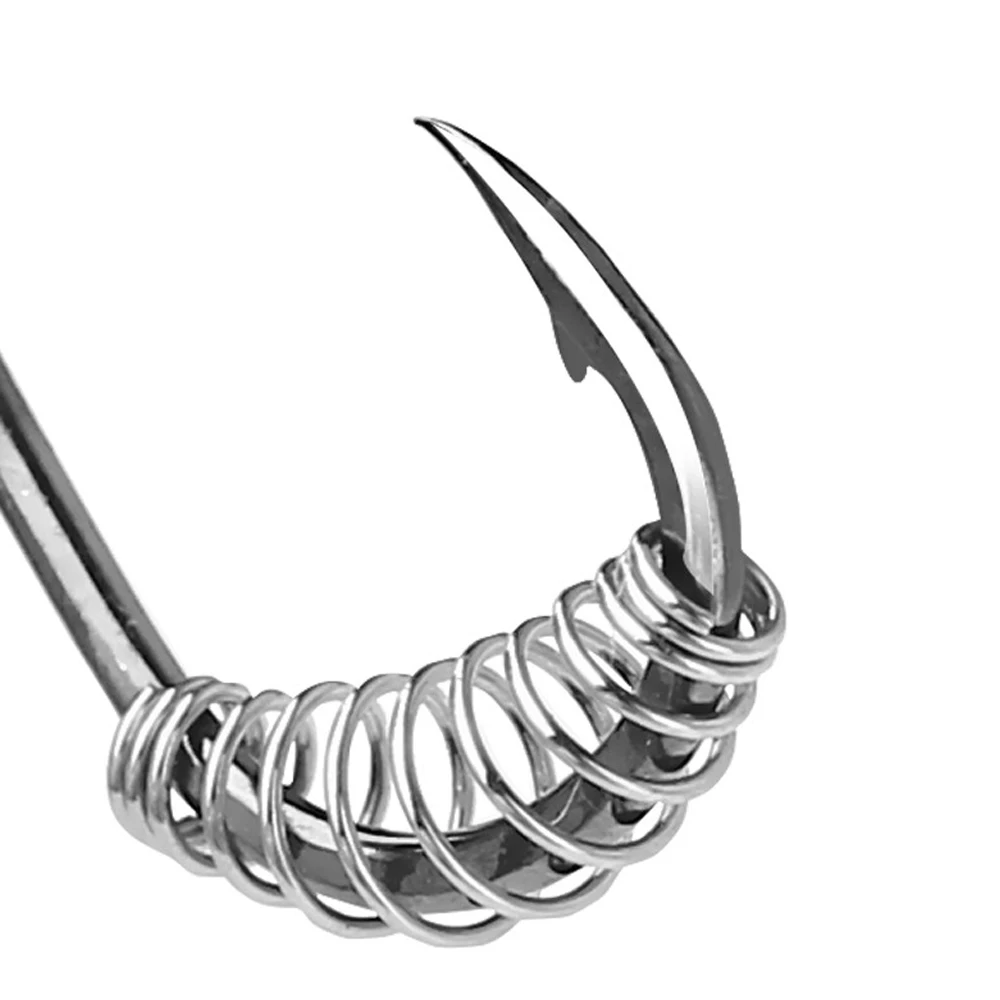 10 unids/lote iseama 1 # -10 #   Anzuelos de Pesca de primavera, anzuelos de explosión giratorios con púas de acero inoxidable para Pesca con mosca de carpa - imagen 2