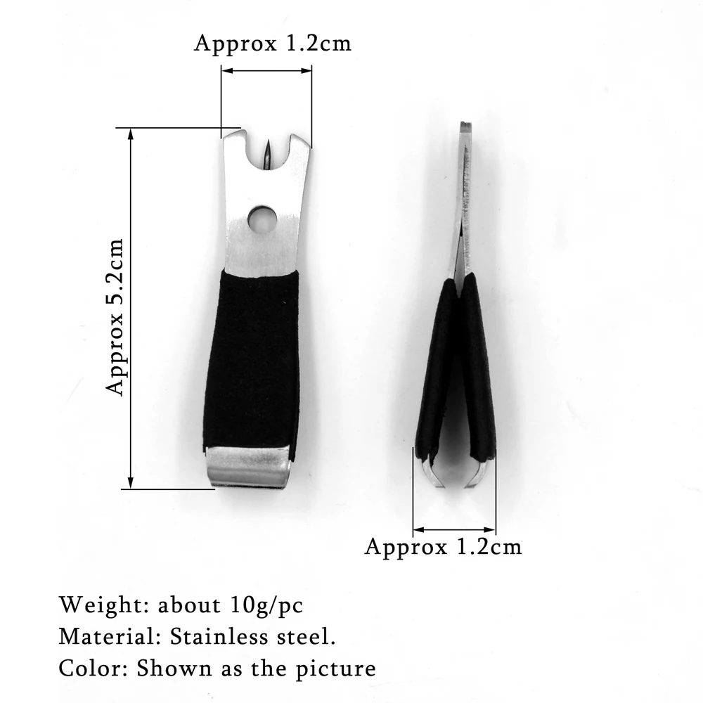 MNFT-cortador de línea de pesca 2 en 1, gancho cortador de línea de acero inoxidable, limpiador de ojos, Pin, pinzas para sedal de pesca con mosca, herramienta para atar moscas, 1 Uds. - imagen 2