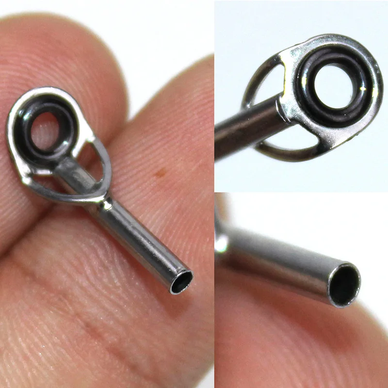 Guía de caña de pescar en roca, anillo guía, anillos superiores de ojo, cañas de pescar telescópicas de fundición larga, línea cruzada, lote de 3 piezas - imagen 4