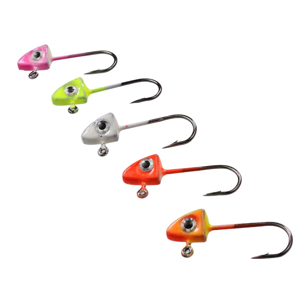 THKFISH 50 Uds plantillas de pesca en hielo cabeza anzuelos de señuelo invierno 1,6g-1,8g Mini cabezales de anzuelo Kit de anzuelos de pesca cebo duro de Metal para tipo de pez - imagen 4